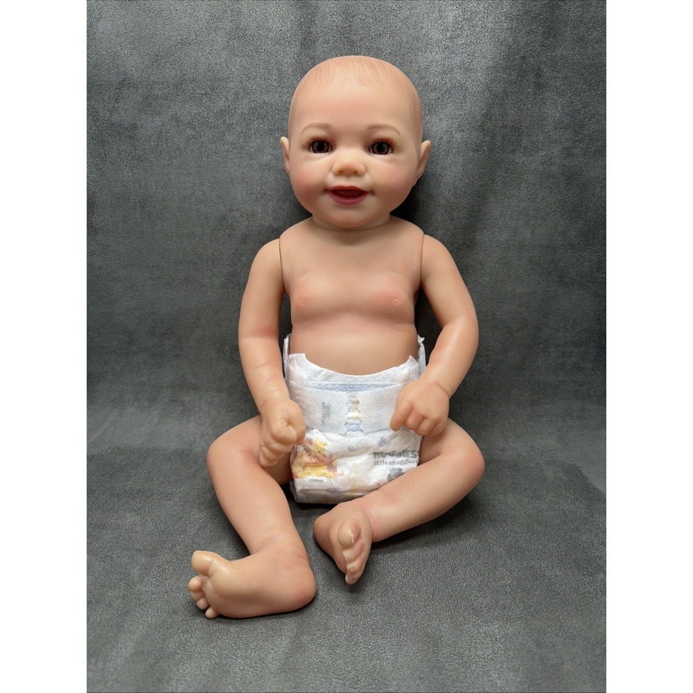 BABESIDE Reborn Baby Girl Doll Sunny 16 Inch Vinyl Body Brown Eyes Smiling